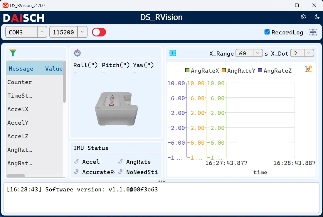 DAISCH DS_RVision Software Interface